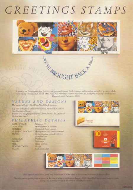 Greetings Booklet Stamps. Smiles (1991)