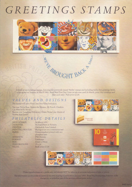 Greetings Booklet Stamps. Smiles (1991)