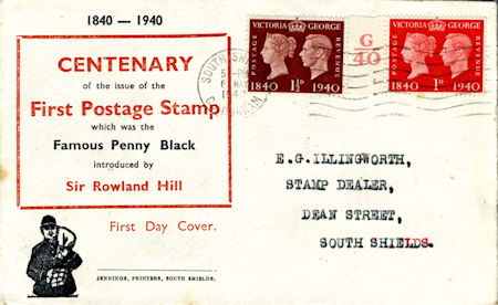 Centenary of First Adhesive Postage Stamps - (1940) Centenary of First Adhesive Postage Stamps