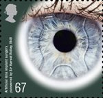 Medical Breakthroughs 67p Stamp (2010) Artificial lens implant surgery pioneered by Sir Harold Ridley 1949