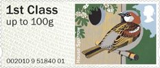Pictorial Post & Go - Garden Birds 1st Stamp (2010) House Sparrow