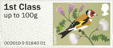 Pictorial Post & Go - Garden Birds 1st Stamp (2010) Goldfinch