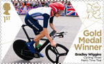 Team GB Gold Medal Winners 1st Stamp (2012) Cycling: Road Men's Time Trial - Team GB Gold Medal Winners