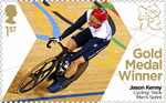 Team GB Gold Medal Winners 1st Stamp (2012) Cycling: Track Men's Sprint - Team GB Gold Medal Winners
