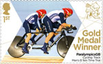 Paralympics Team GB Gold Medal Winners  1st Stamp (2012) Cycling: Track Men's B 1km Time Trial - Paralympics Team GB Gold Medal Winners 