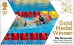 Paralympics Team GB Gold Medal Winners  1st Stamp (2012) Swimming: Women's 400m Freestyle, S6 - Paralympics Team GB Gold Medal Winners 