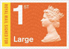 New Definitives 2013 1st Large Stamp (2013) 1st Large Signed For Flame with Yellow Flash