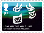 Great British Film 1st Stamp (2014) Love on the Wing (1938)