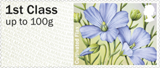 Post & Go: Symbolic Flowers - British Flora 2 1st Stamp (2014) Cultivated Flax
