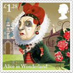Alice in Wonderland £1.28 Stamp (2015) The Queen of Hearts