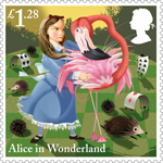 Alice in Wonderland £1.28 Stamp (2015) The Game of Croquet