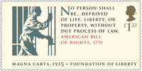 Magna Carta £1.33 Stamp (2015) American Bill of Rights, 1791