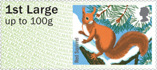 Post & Go : Winter Fur & Feathers 1st Stamp (2015) Red Squirrel