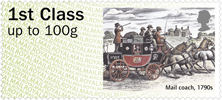 Post & Go : Royal Mail Heritage: Transport 1st Stamp (2016) Mail coach, 1790s