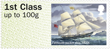 Post & Go : Royal Mail Heritage: Transport 1st Stamp (2016) Falmouth packet ship, 1820s