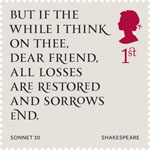 Shakespeare 1st Stamp (2016) Sonnet 30 (1609)