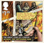 The Great Fire of London £1.05 Stamp (2016) Monday, 3rd September 1666, Fire Breaks Created