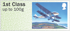 Post & Go : Royal Mail Heritage : Mail by Air 1st Stamp (2017) Domestic airmail, 1934