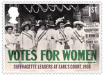 Votes For Women 1st Stamp (2018) Suffragette Leaders at Earl's Court, 1908