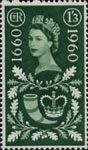 Tercentenary of Establishment of 'General Letter Office' 1s3d Stamp (1960) Posthorn of 1660