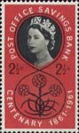 Centenary of Post Office Savings Bank 2.5d Stamp (1961) Thrift Plant