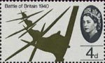 25th Anniversary of Battle of Britain 4d Stamp (1965) Flight of Supermarine Spitfires