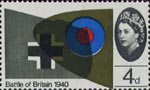 25th Anniversary of Battle of Britain 4d Stamp (1965) Wing-tips of Supermarine Spitfire and Messerscmitt Bf 109