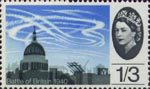 25th Anniversary of Battle of Britain 1s3d Stamp (1965) Air Battle over St Paul's Cathedral