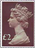 High Value Definitives 1977-1987 �2 Stamp (1977) Head, Purple Brown - tint, pale green