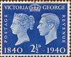 Centenary of First Adhesive Postage Stamps 2.5d Stamp (1940) Blue
