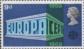 Notable Anniversaries 9d Stamp (1969) Europa and C.E.P.T. Emblems