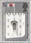 Investure of H.R.H. The Prince of Wales 5d Stamp (1969) Queen Eleanor's Gate, Caernarvon Castle