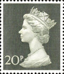 High Value Definitive 20p Stamp (1970) Olive-Green