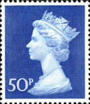 High Value Definitive 50p Stamp (1970) Ultramarine