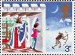 Christmas 3p Stamp (1973) 'Good King Wenceslas, the Page and Peasant'