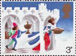 Christmas 3p Stamp (1973) 'Good King Wenceslas, the Page and Peasant'