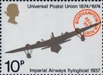 Centenary of Universal Postal Union 10p Stamp (1974) Imperial Airways, Short S.21 Flying Boat Maia, 1937