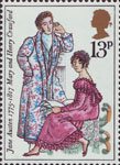 Jane Austen 13p Stamp (1975) Mary and Henry Crawford (Mansfield Park)