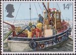 Fishing 14p Stamp (1981) Cockle-dredging from Linsey II