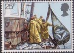 Fishing 25p Stamp (1981) Hoisting Seine Net