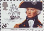 Maritime Heritage 24p Stamp (1982) Lord Nelson and HMS Victory