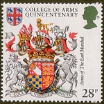 Heraldry 28p Stamp (1984) Arms of the Earl Marshal of England