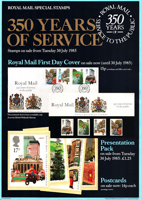 350 Years of Royal Mail Public Postal Service (1985)