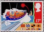 Safety at Sea 17p Stamp (1985) R.N.L.I. Lifeboat and Signal Flares