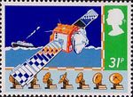 Safety at Sea 31p Stamp (1985) 'Marecs A' Communications Satellite and Disk Aerials