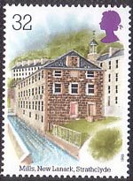 Industrial Archaeology 32p Stamp (1989) Cotton Mills, New Lanark, Strathclyde