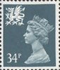 Regional Definitive - Wales 34p Stamp (1989) Deep Bluish-Grey