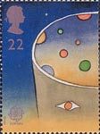 Europe in Space 22p Stamp (1991) Man looking at Space