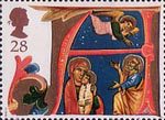 Christmas 1991 28p Stamp (1991) Holy Family and Angel