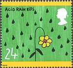 The Green Issue 24p Stamp (1992) Acid Rain Kills